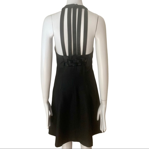 DONNA RICCO Strappy Crepe Little Black Dress Cocktail Party - Picture 5 of 14